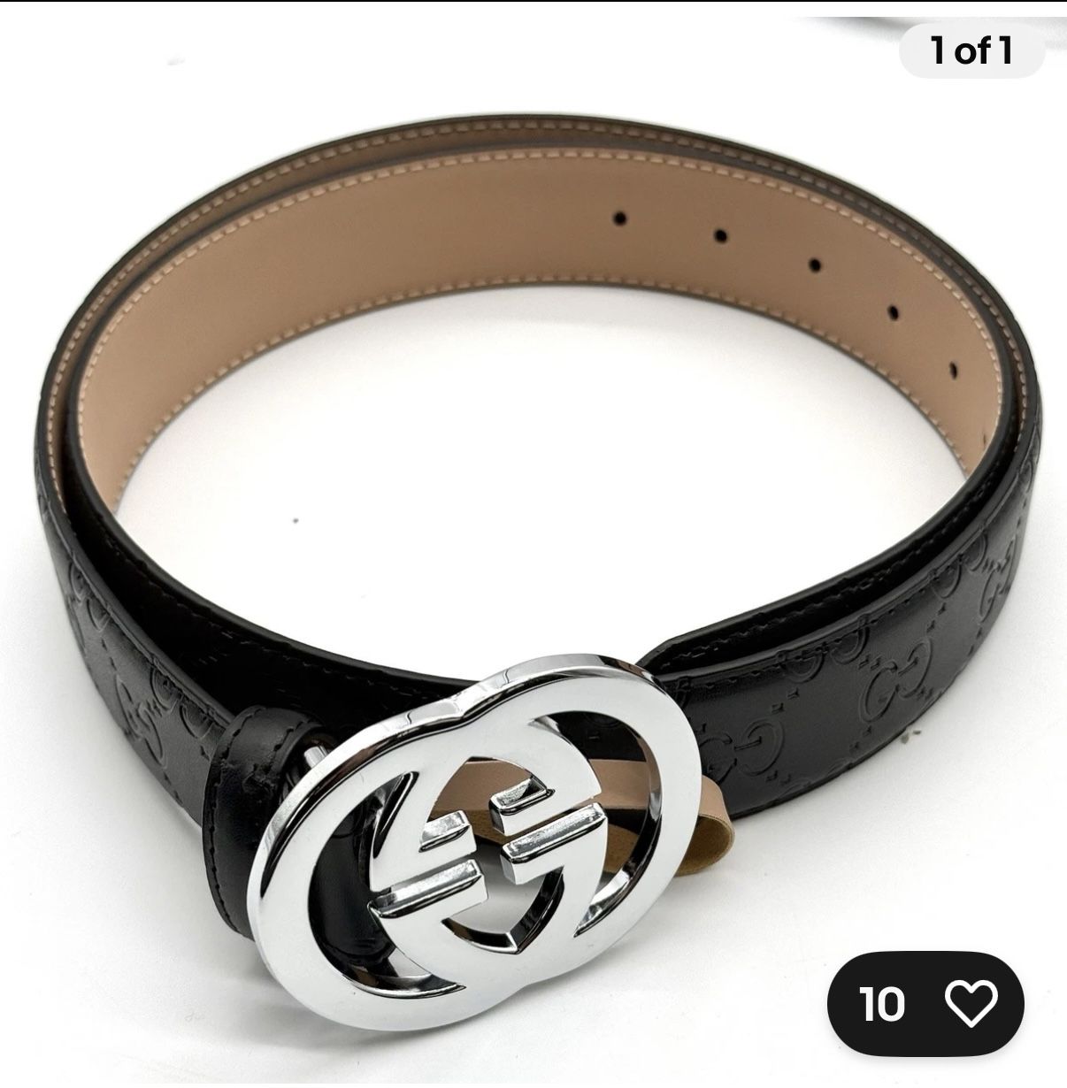 Perfect Fit Size Men’s Black Gucci Belt Gold Buckle Edition Size 34-36