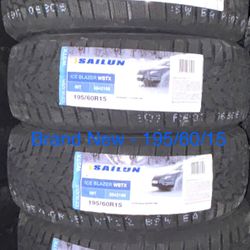 (4) - 195/60/15 Sailun Ice Blazer WSTX Snow Tires