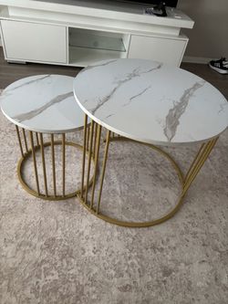 Marble Top Nesting Coffee Table Set