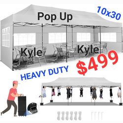 10'x30' Easy Pop Up Gazebo Party Tent Canopy w/  Removable Sidewalls Wedding Party Tent  Canopy With sidewalls-Carpa 