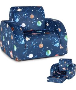 Kids Couch, 3 in 1 Convertible Flip Open Children's Sofa 