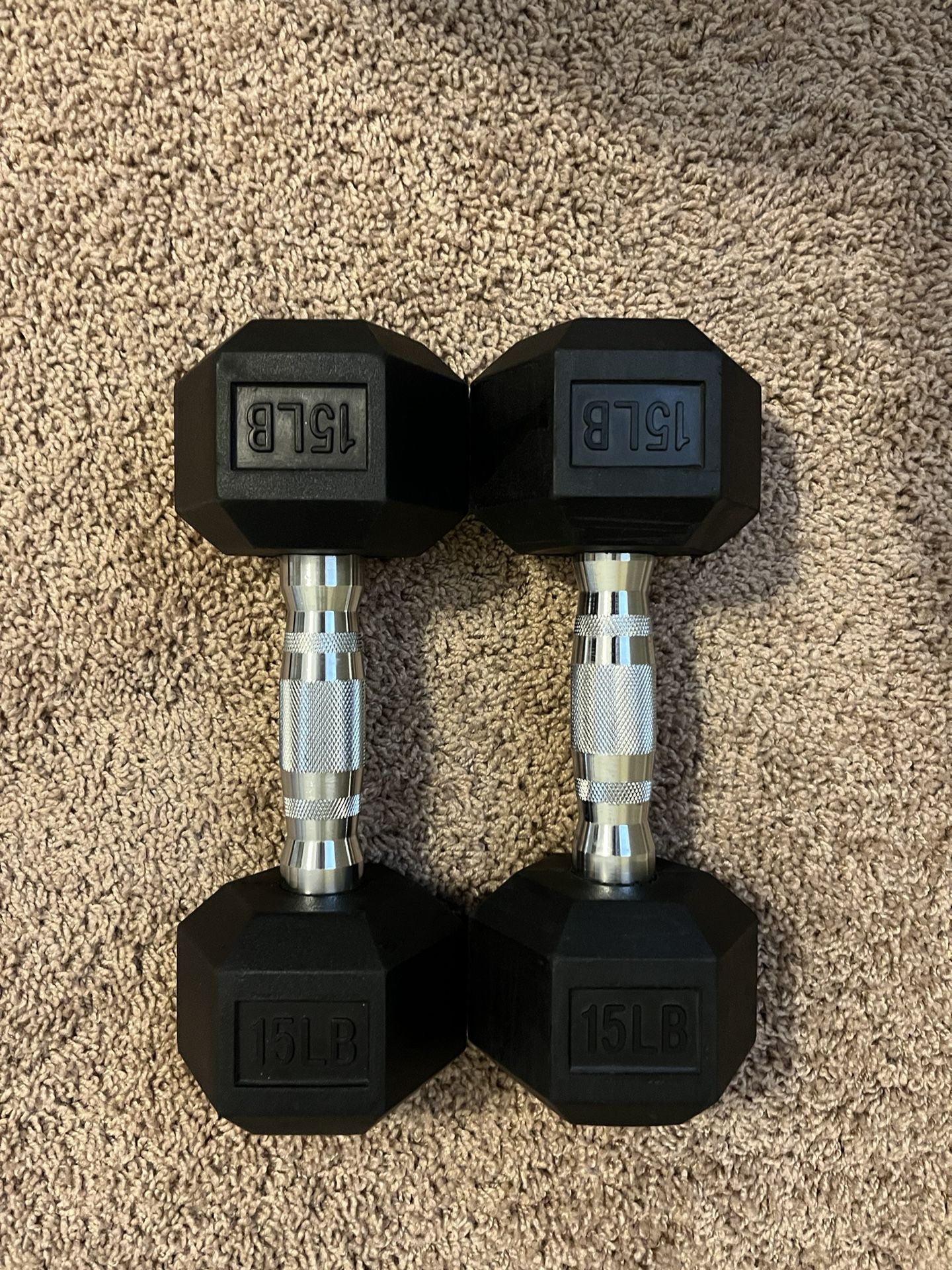 15 lb Pair CAP Barbell Coated Hex Dumbbells