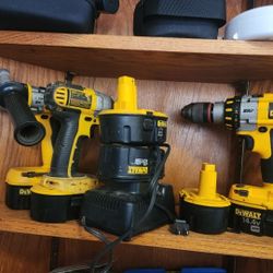 Power Tools Drills W/Chargers+ Free Tools  