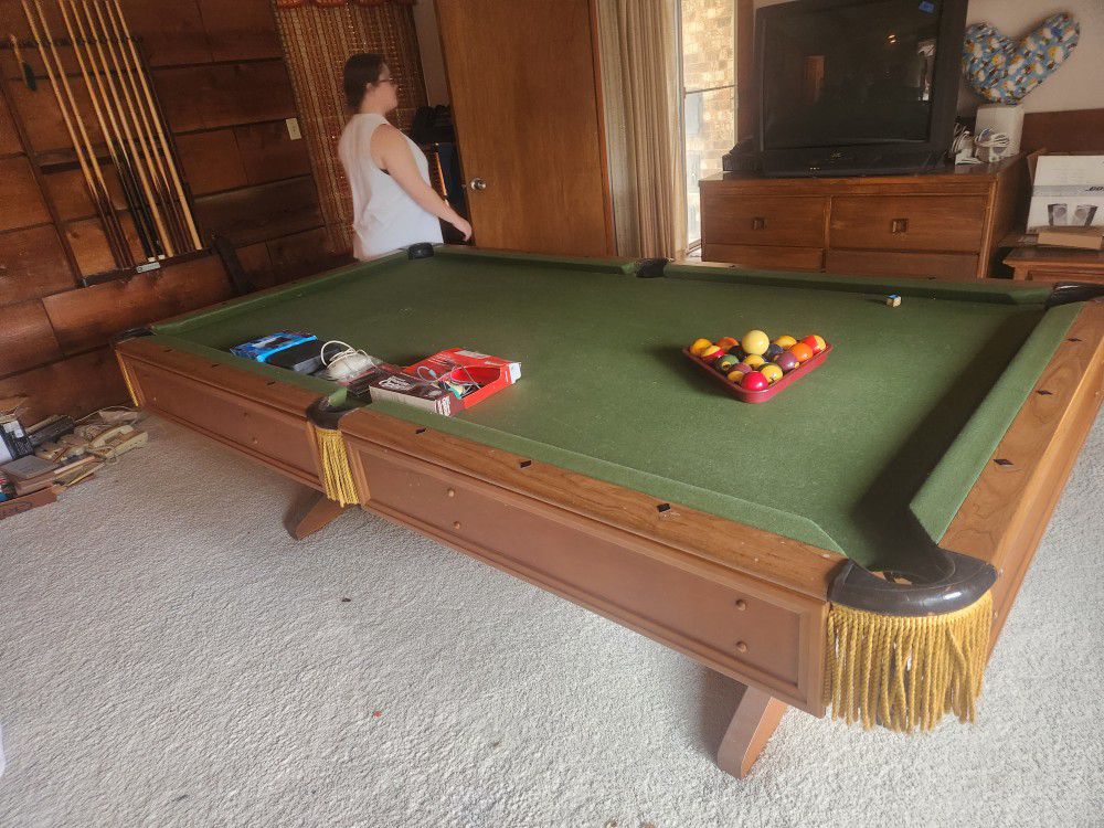 Pool Table With Sticks 