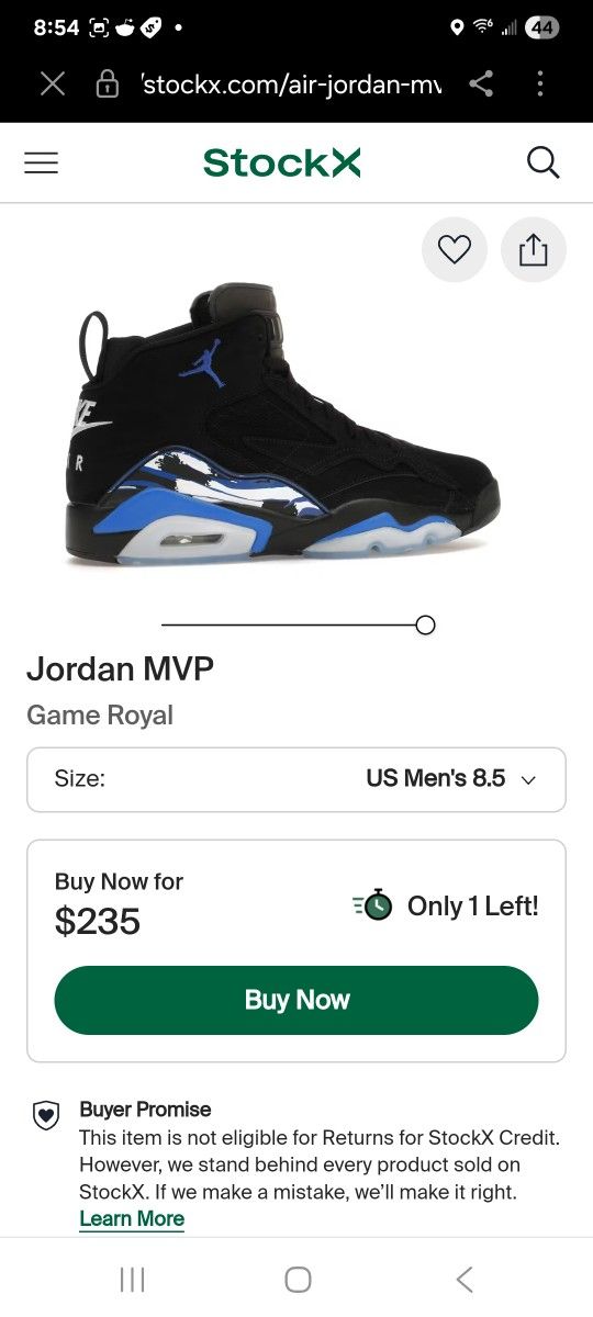 Jordan 6 Mvp Game Royal Like New! 8.5 us! Cheap