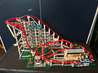 Lego Compatible Amusement Park The Motorised Roller Coaster Building Blocks Set for