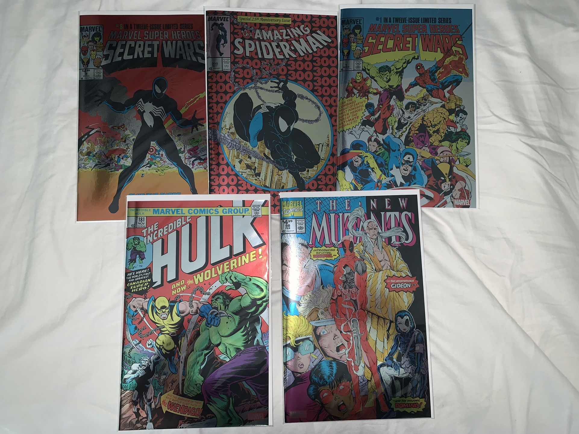 Marvel Comics Facsimile Lot Secret Wars Symbiote Spider-Man 300 Incredible Hulk 181