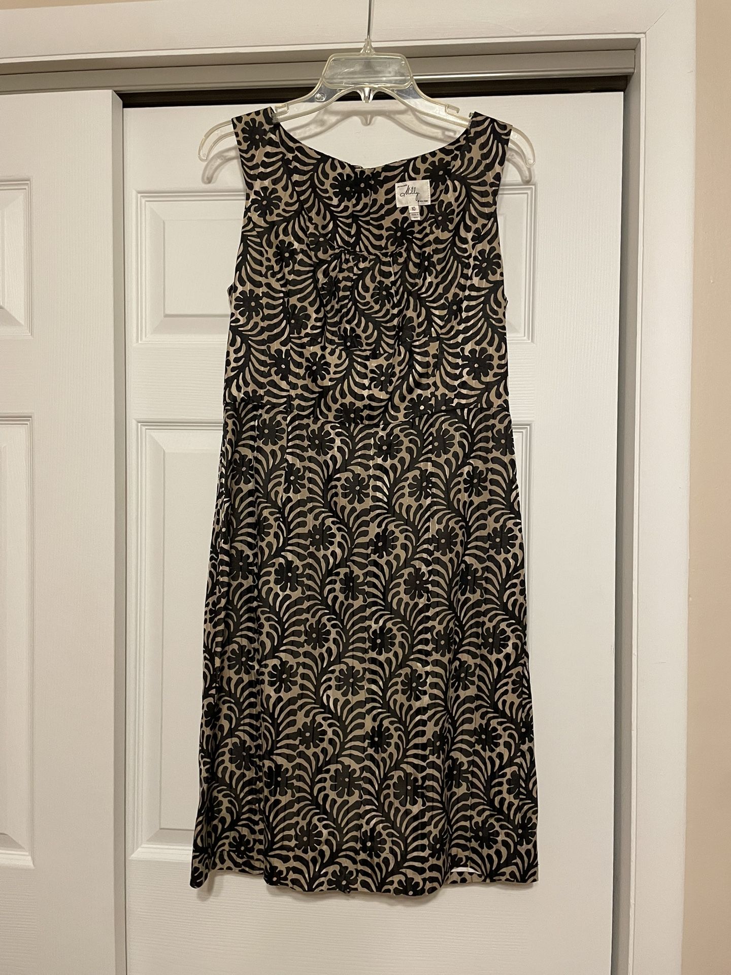 Milly of New York Black & Gold Floral Dress - Size 10