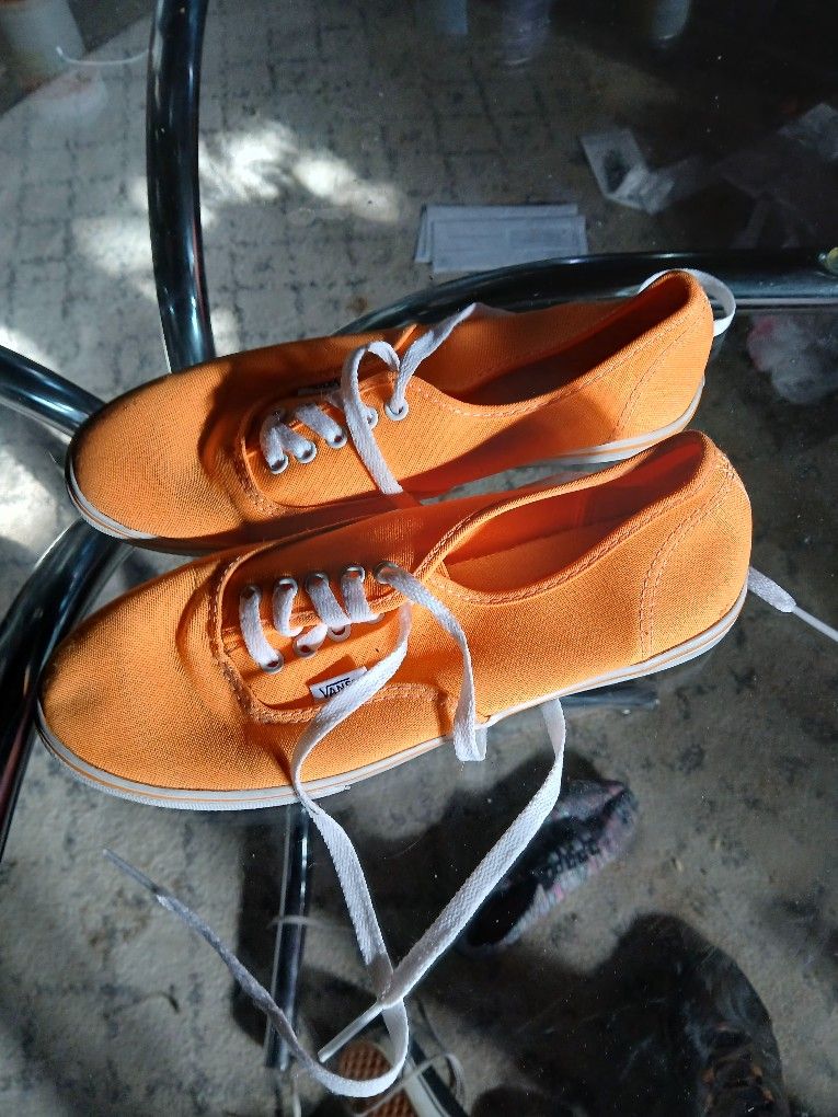 VANS Orange Canvas Shoes Mens 6.5...Women's 8