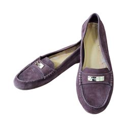 Coach Fredrica Nubuck Purple Suede Loafers 9 B Womens Shoes