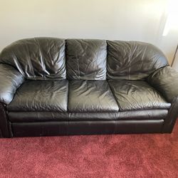 2 Black Pleather Sofas