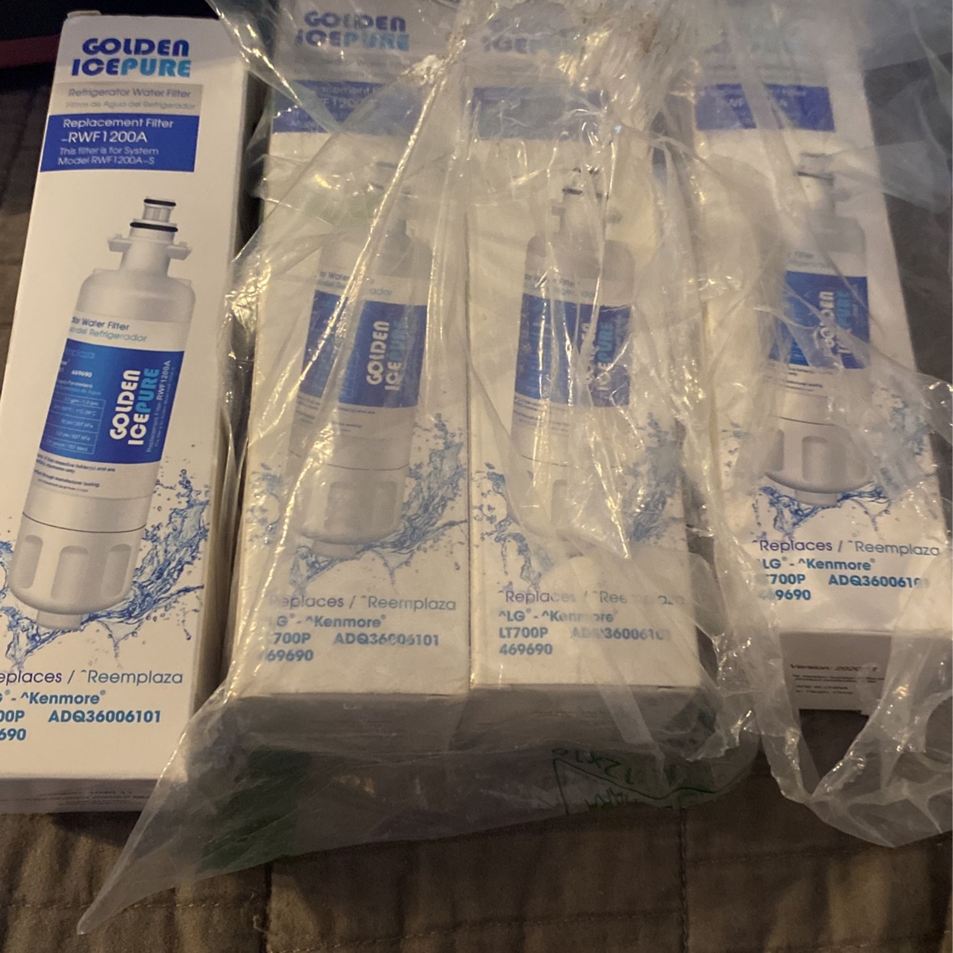 GOLDEN ICEPURE LGLT700P Replacement for Kenmore 469690, LG ADQ36006101 RWF1200A Water Filter Air Filter LT120F, 469918 Refrigerator LFX31945ST, LFX319