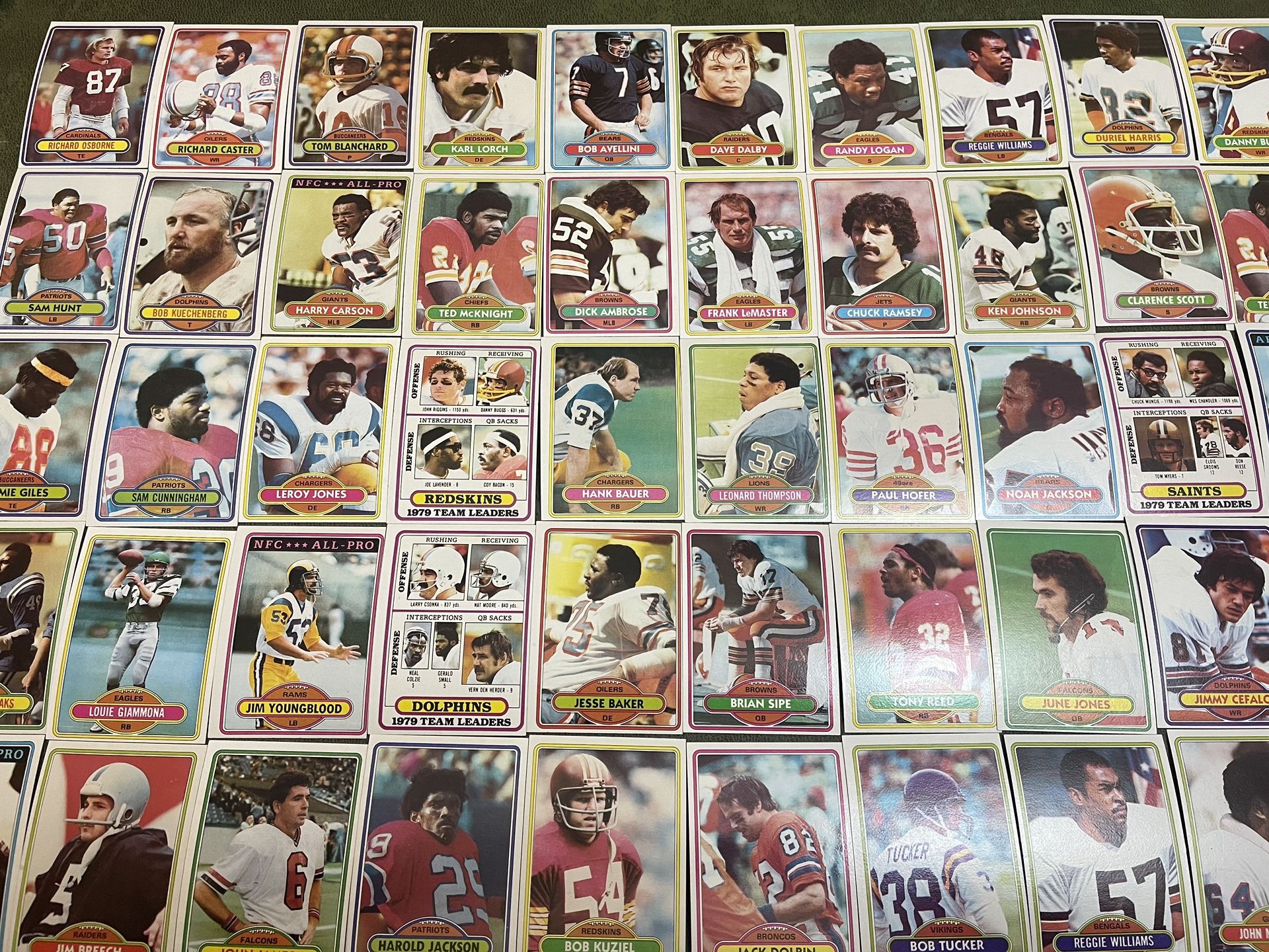 Lot of 50 1980 topps football cards #9