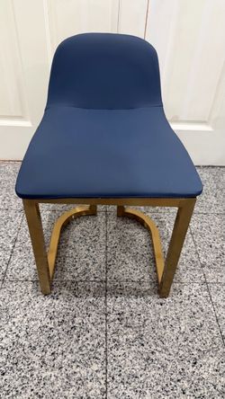 Navy Blue Leather Stool Gold Base OFFERS WELCOME NEW