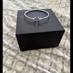 Tiffany & Co. 18K White Gold T Wire Diamond Bracelet