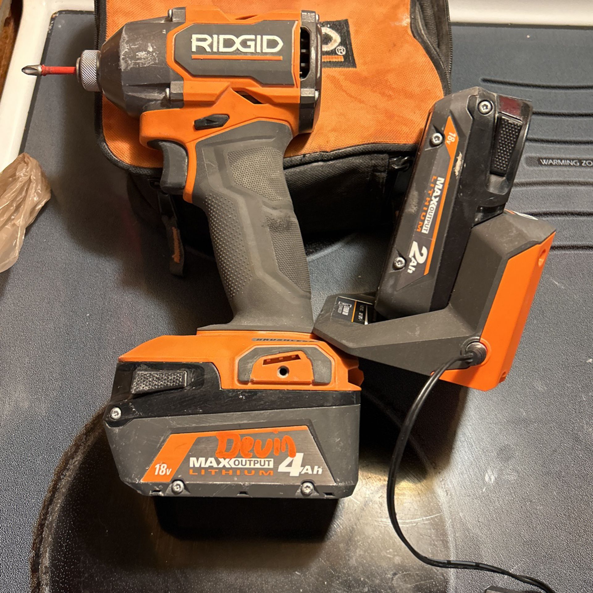 Ridgid Brushless Impact Drill W/2 Batteries And Charger 
