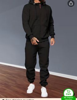 Riskrole Men's Hooded Tracksuit 2 Pieces Set Zip up Fleece Sweatsuit Casual Outdoor Sports Jogging Suits Set