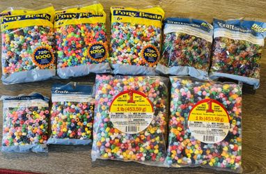 Pony Beads, Various Kinds And Styles. All New Packed .