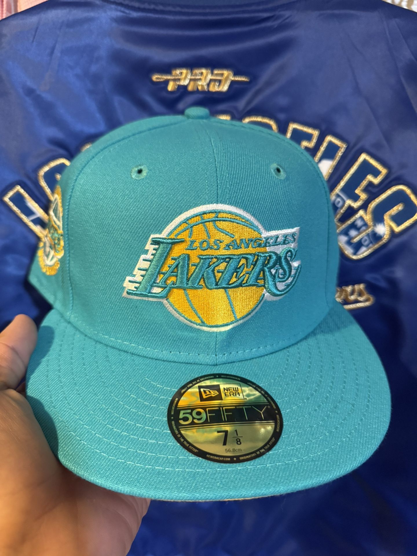 Laker New Era Aqua 17x World Champion Patch Hat Cap