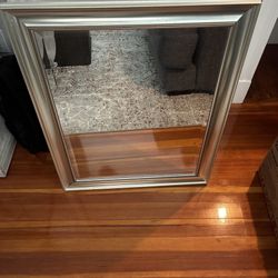 Silver Wood Framed Wall Mirror