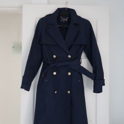 J Crew New Icon Women’s Trench Rain Coat • Size 6 • Navy Blue