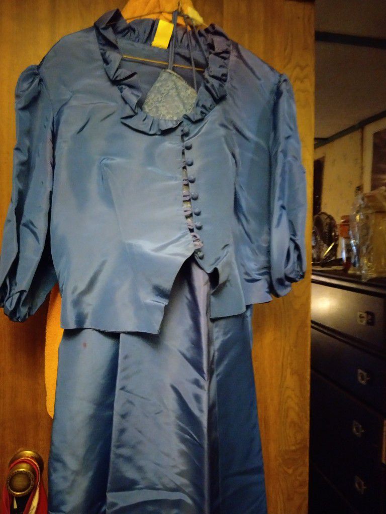 1980 Blue Vintage Prom Dress