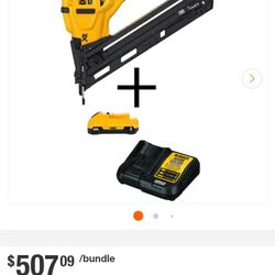 New DeWalt 20v Max XR 15gauge Finish Nailer With Battery An Charger