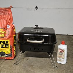 BBQ Grill, Charcoal And Lighter Fluid 