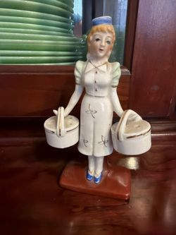 Antique vintage porcelain condiment holder