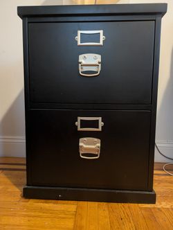 Crate & Barrel End Table With File Cabinets