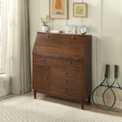 Brand New Walnut Office Armoire Desk