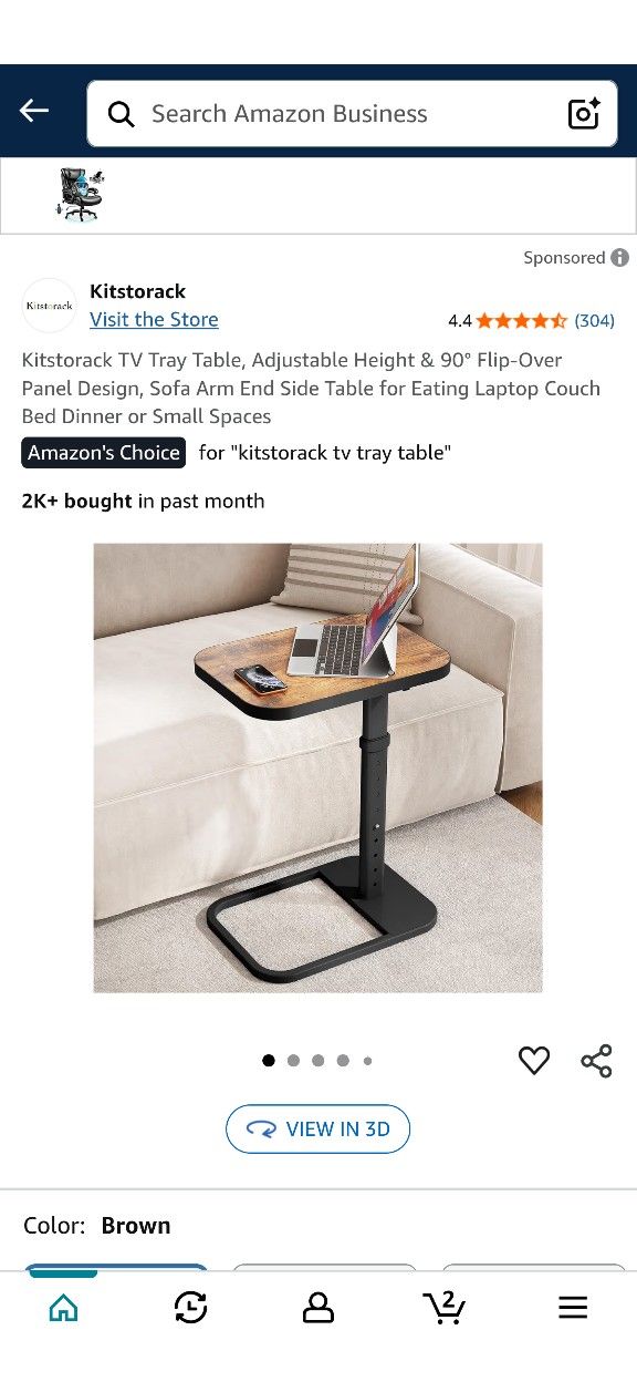 TV Aide over Sofa End Table