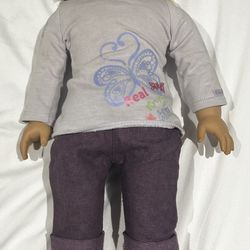 American Girl Doll With Spare Ballerina Outfit and Rain Outfit