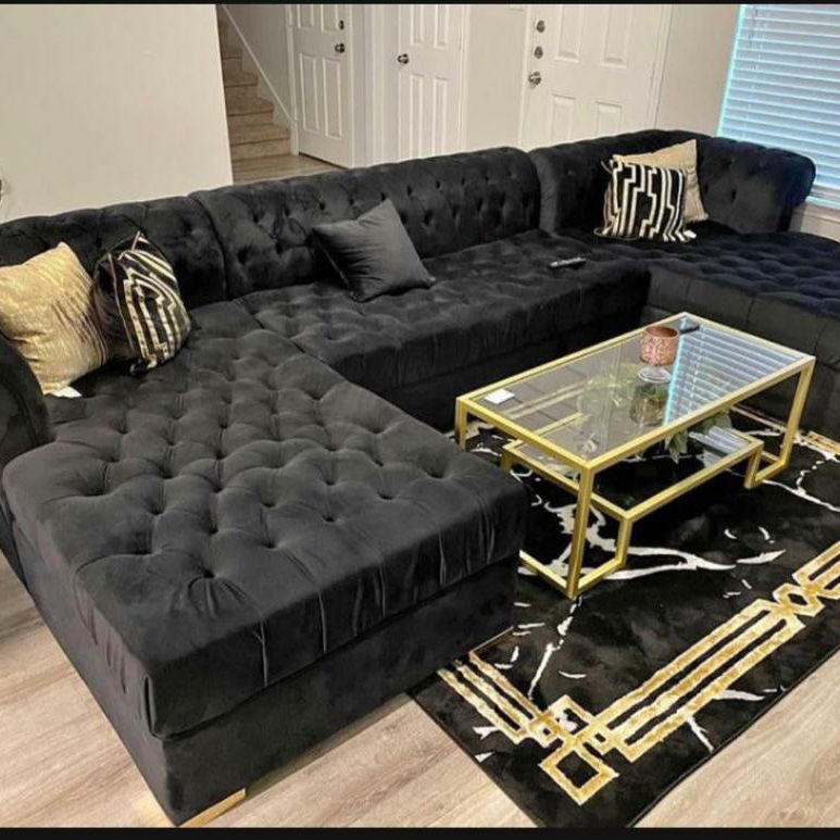 New, Lauren, black luxury, XL, sectional and free delivery