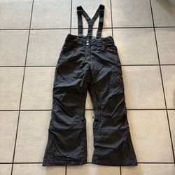 Firefly Aquamax Kids Small S 7/8 Grey Insulated Ski Snow Pants Suspender Bibs