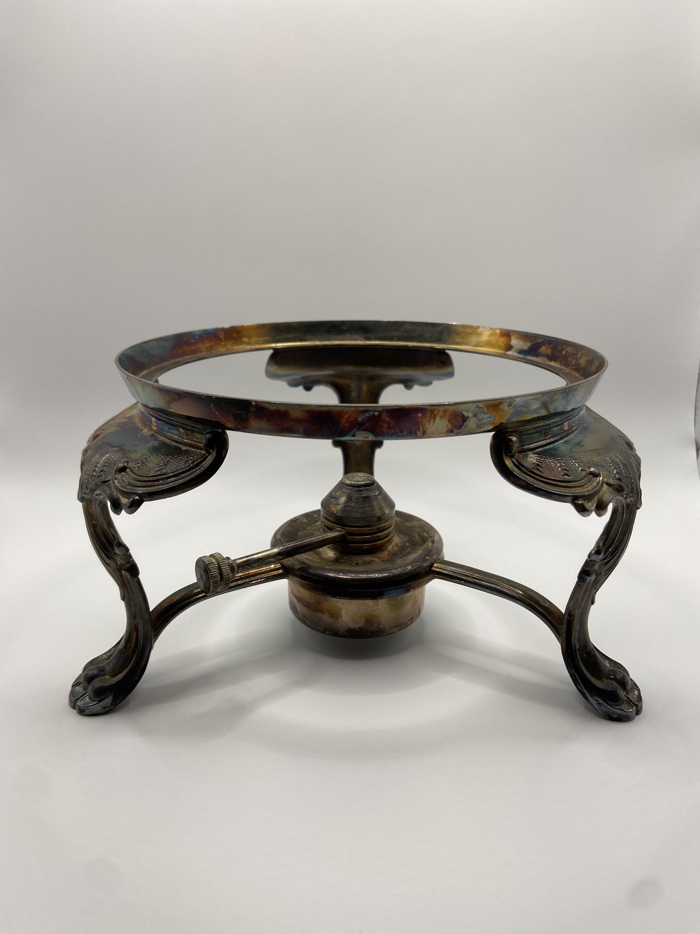 Antique Silver Warmer Cradle/Chafing Dish