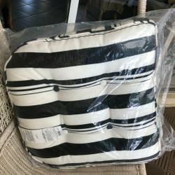 Pier 1 Imports - Deluxe Black and White Stripe seat cushion - 22” x 22” (CUSHION ONLY!)