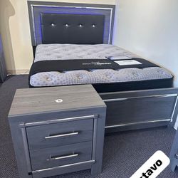 $18 Down Payment Ashley Led Bedroom Set Queen or King Bed Dresser nightstand and mirror Chest Options 