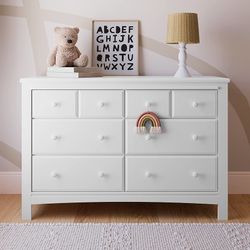 P139 $195  Benton 6 Drawer Double Dresser (White) – Easy New Assembly Process, Universal Design, Durable Steel Hardware and Euro-Glide Drawers with Sa