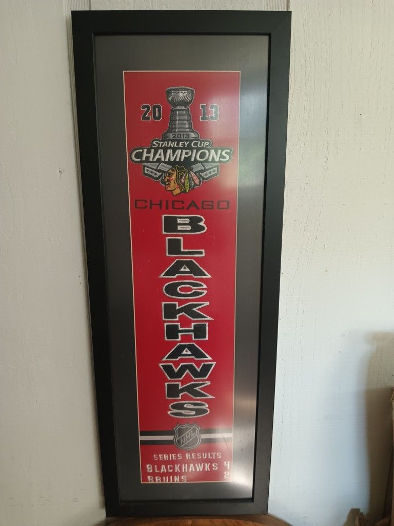 Chicago Blackhawks Framed 2013 Stanley Cup Banner