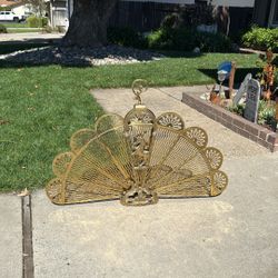 Mid Century Brass Fireplace Screen 