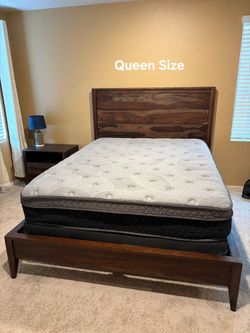 Queen size bed with new mattress