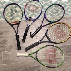 5 tennis rackets