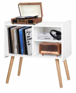 Record Player Stand/side table with Storage Up to 100 Albums - NEW