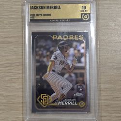 2024 Chrome Jackson Merrill rookie Golden Grading 10