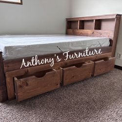 New Full Bed With Drawers And Mattress 