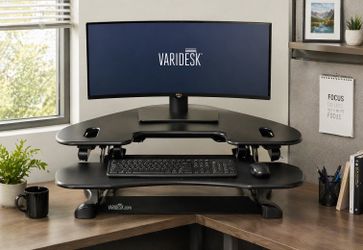 Varidesk Cube Corner 48" Standing Desk – $100 – Dual Monitor