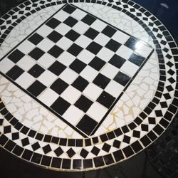 Old Antique Patio Chest Board Table With  For High Chairs