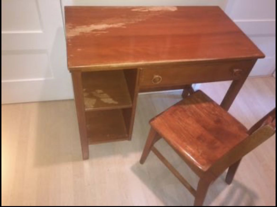 antique writing desk with letter box – 86 Vintage