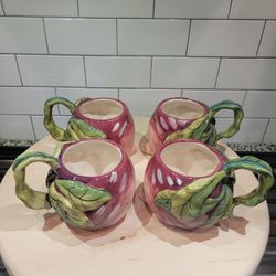 Blue Sky Ceramic Radish Mugs – Set of 4 – 2011 Design by Heather Goldminc